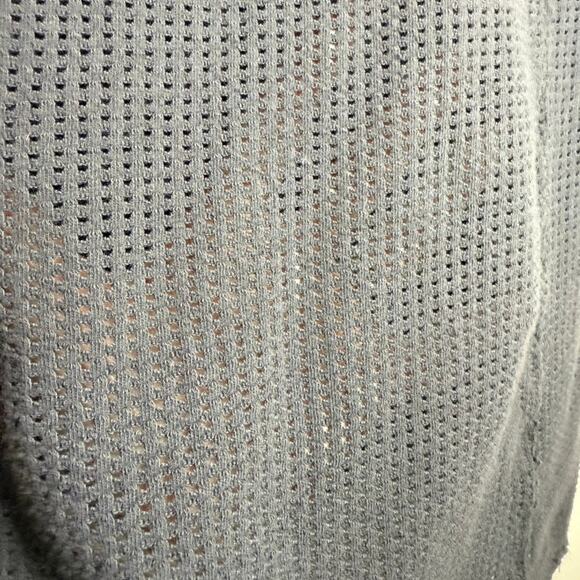 Free People Strawberry Fields Perforated Top Women XS Black Cuffed Sleeves Boho - Picture 5 of 6